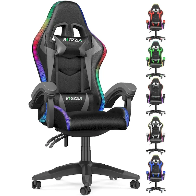 RGB Gaming Chair with LED Lights and Ergonomic Computer Chair