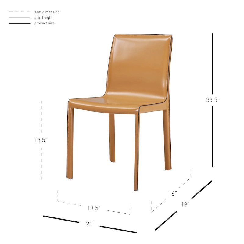 Gervin Recycled Leather Chair,Set of 2