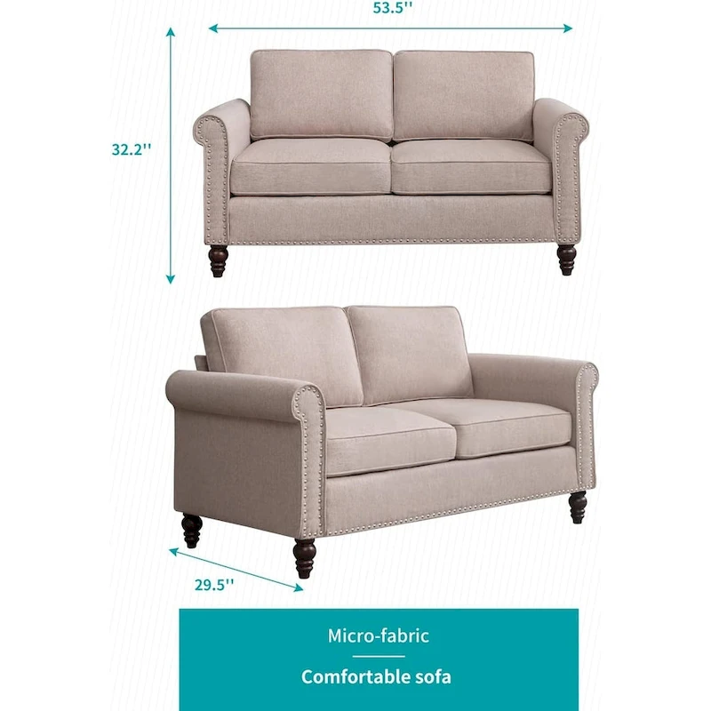 Mixoy Modern Sofa, Loveseat