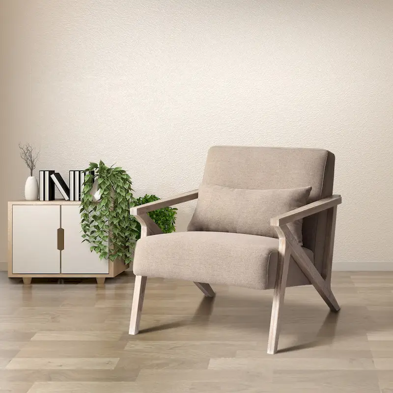 Accent Armchair Solid Hardwood Upholstered