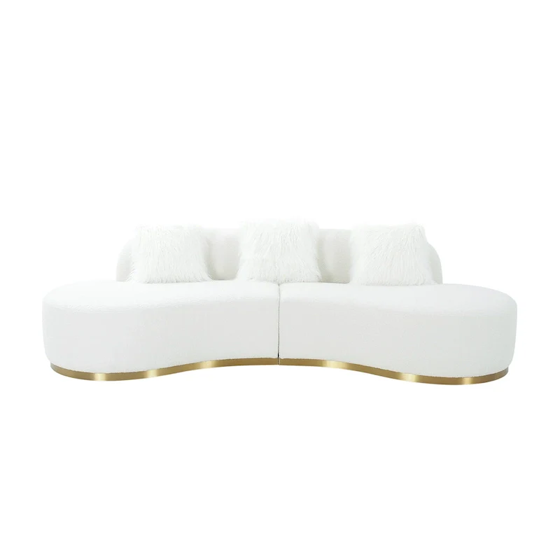 Curved Sofa with 3 Pillow Included