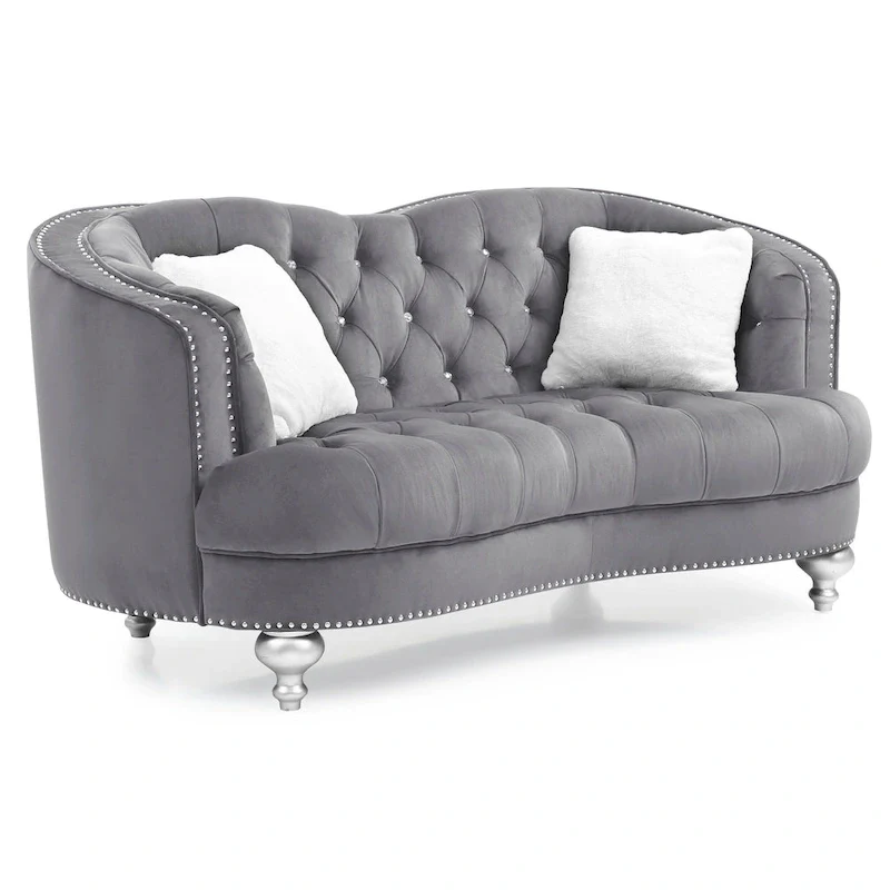 Blue Traditional Loveseat