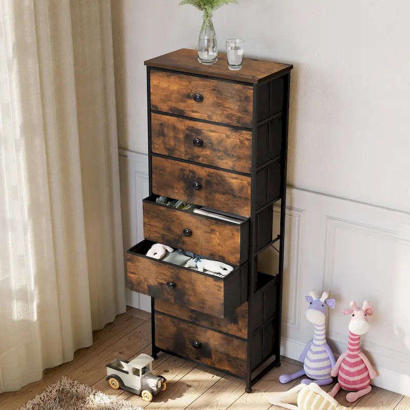 7 Drawers Chest Furniture Storage Tower Organizer Unit for Bedroom