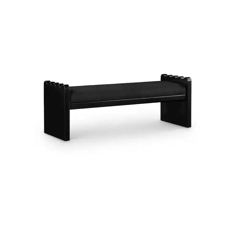 Meridian Furniture,Sonia Velour Fur Fabric Bench