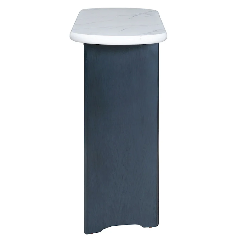 53.9 Console Table with Faux Marble Top & Wood Base