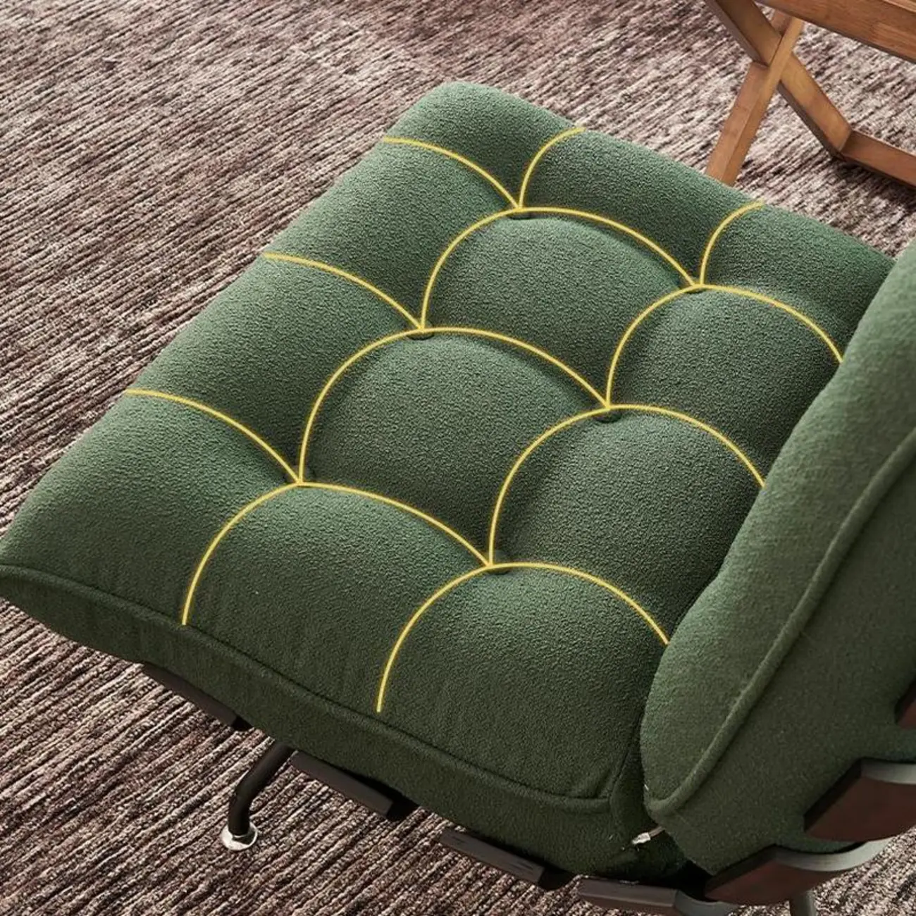 Traditional Tufted Mohair Reclining Accent Chair