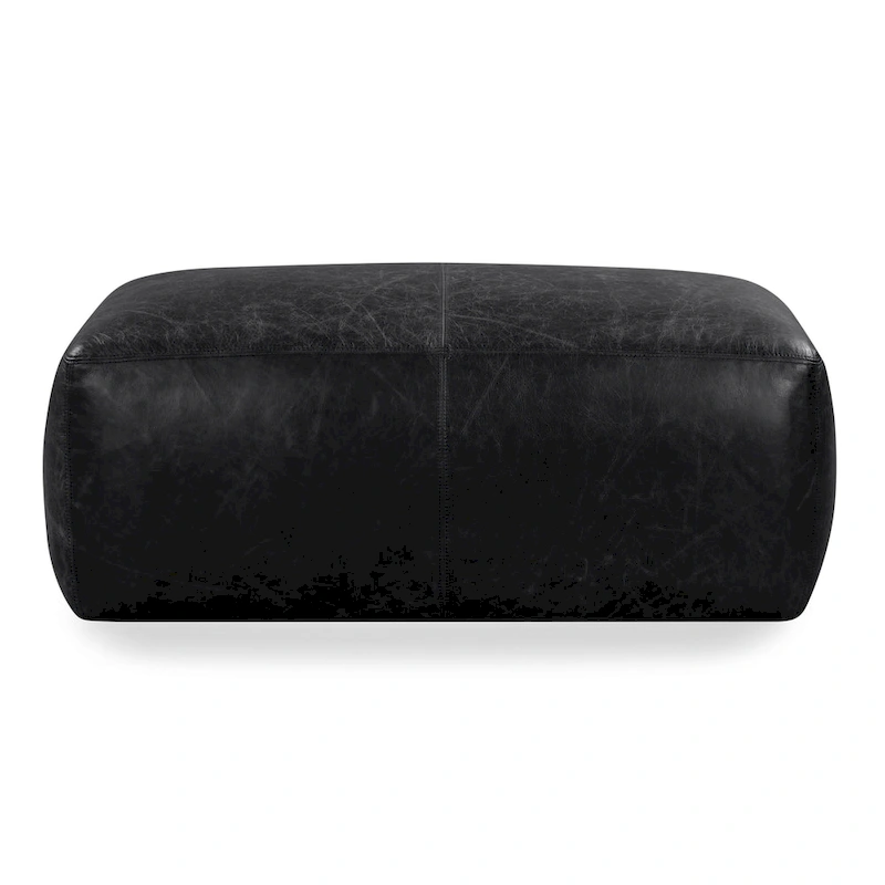 Poly & Bark Denver Leather Ottoman - Full Grain Genuine Italian Leather
