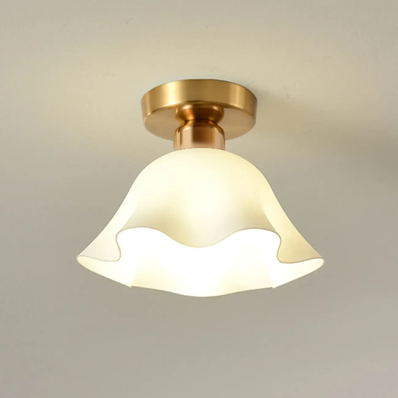 Modern Hallway Metal Rhombus Semi Flush Ceiling Light