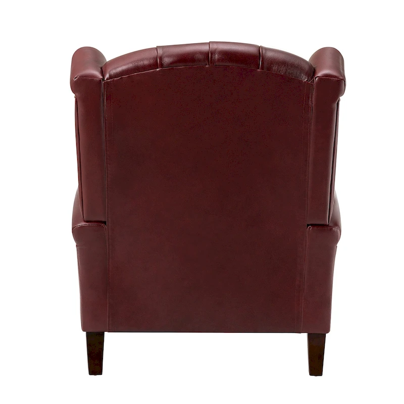 Alex Classic Wingback Leather Armchair with Nailhead Trim Set of 2 by HULALA HOME