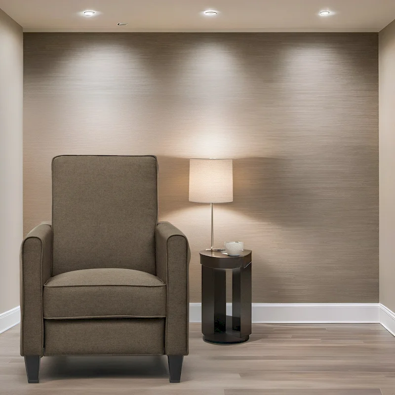 Pushback Recliner Home Theater Chair - Compact Reclining Chair with Armrest and Adjustable Footrest, Ideal for Small Spaces