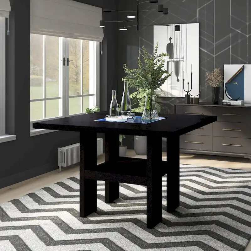 54-Inch Square Light-Up Counter Height Wood Dining Table, Bar-Style Kitchen Table