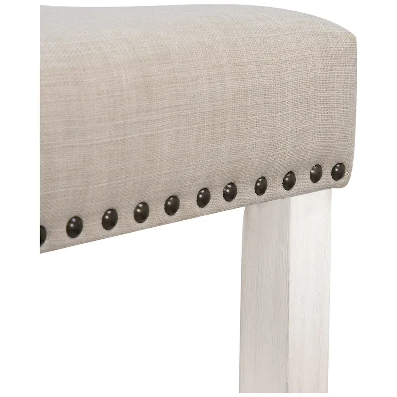 Jameson Upholstered Polyester Antique White 24 Inch Counter Stool