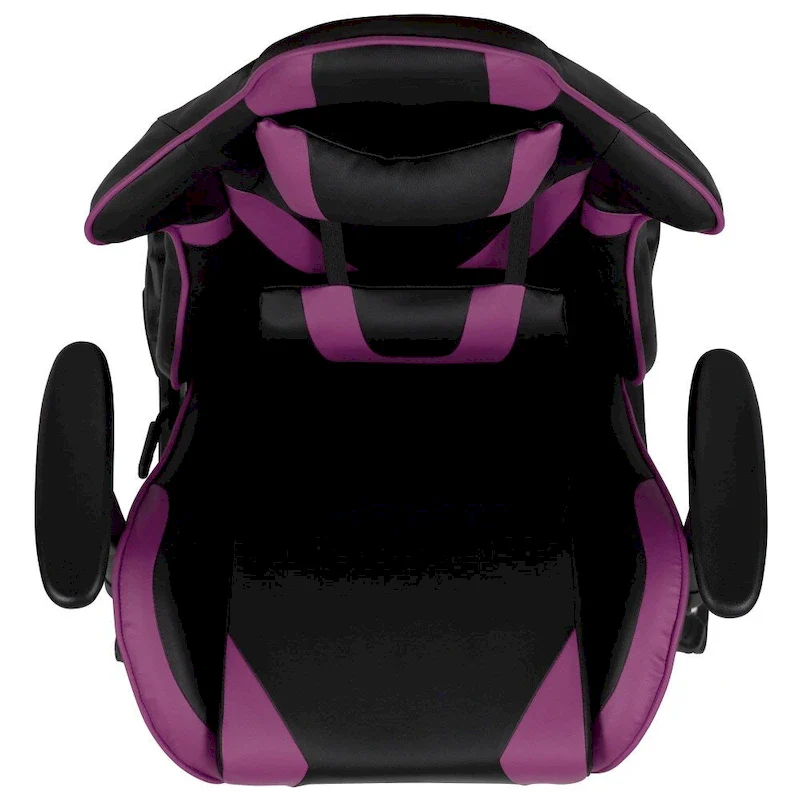 Racing Gaming Ergonomic Chair with Fully Reclining Back in Red LeatherSoft