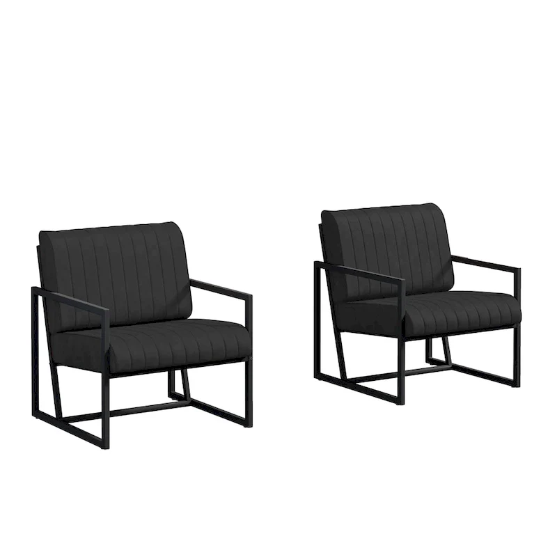 PU Leather Feature Armchair with Thick Padded Backrest