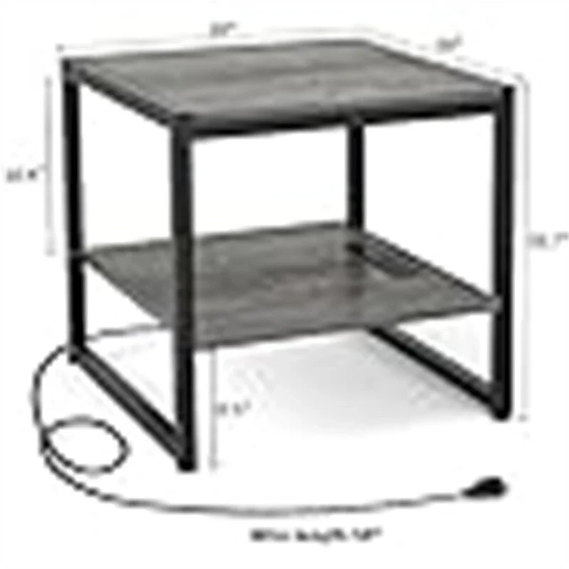 End Table with Charging Station - 20D x 20W x 20.7H
