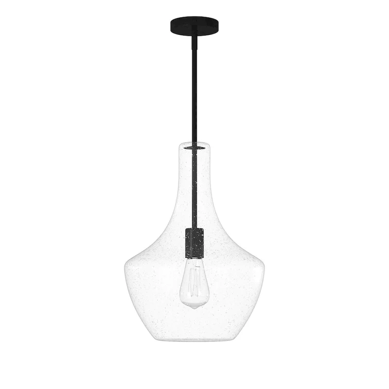 Justice Design Group EVOLV Fusion Harlow 14-inch Pendant with Seeded Glass