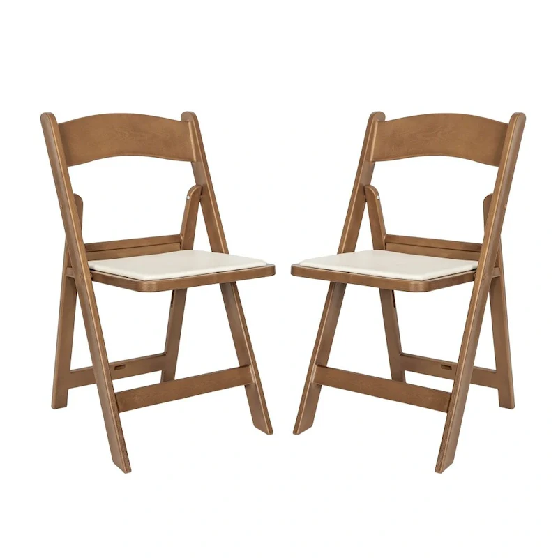 Set of 2 Folding Chairs with Padded Seats - 18D x 17.25W x 30.75H