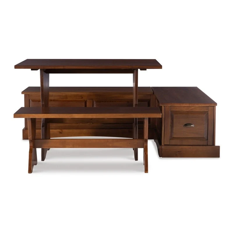 Ame Walnut Backless Nook Table Set