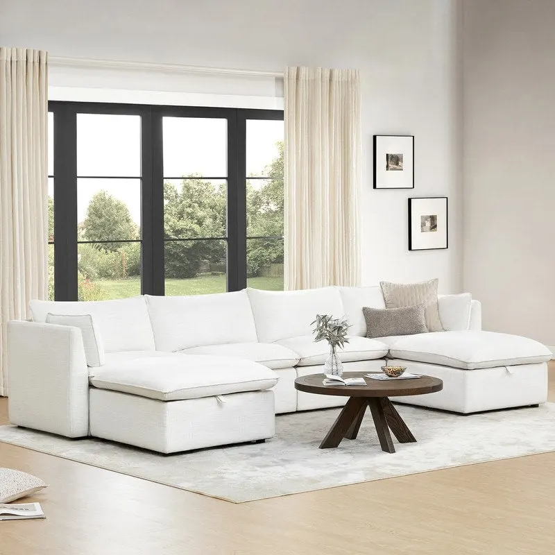 Cypress U-shape Sectional Couches Modular Sofa with Ottoman