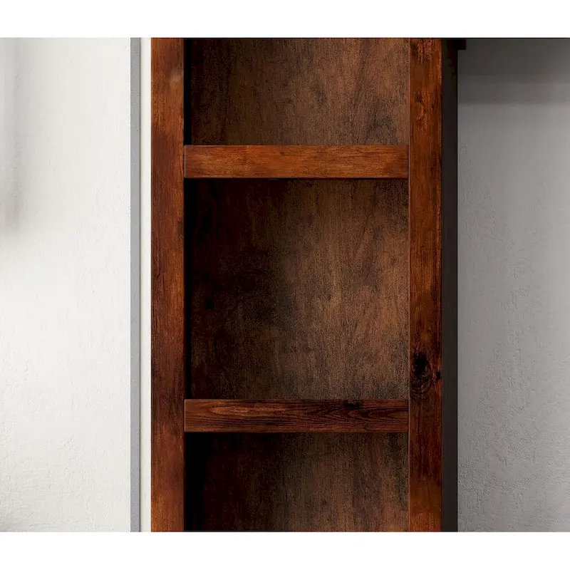 Bridgevine Home Sausalito 78 inch high Left Pier Cabinet, No Assembly Required, Whiskey Finish