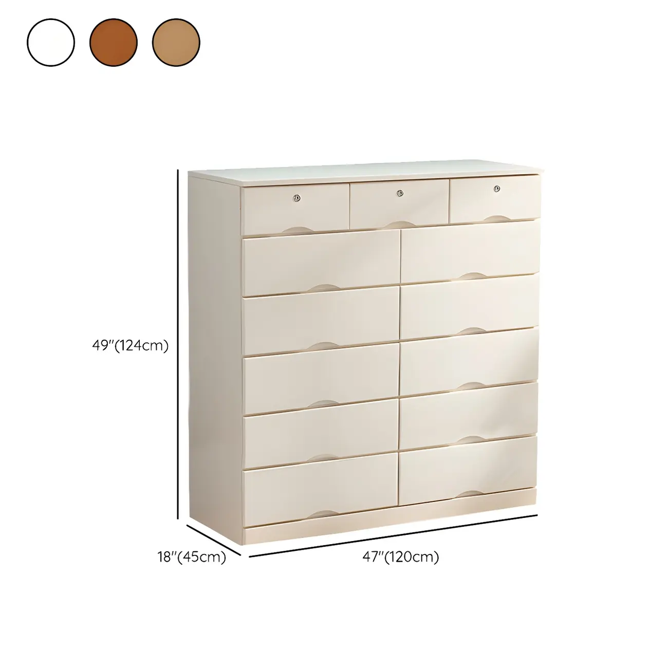 Stylish White Wooden Dressers with Soft Close Drawers