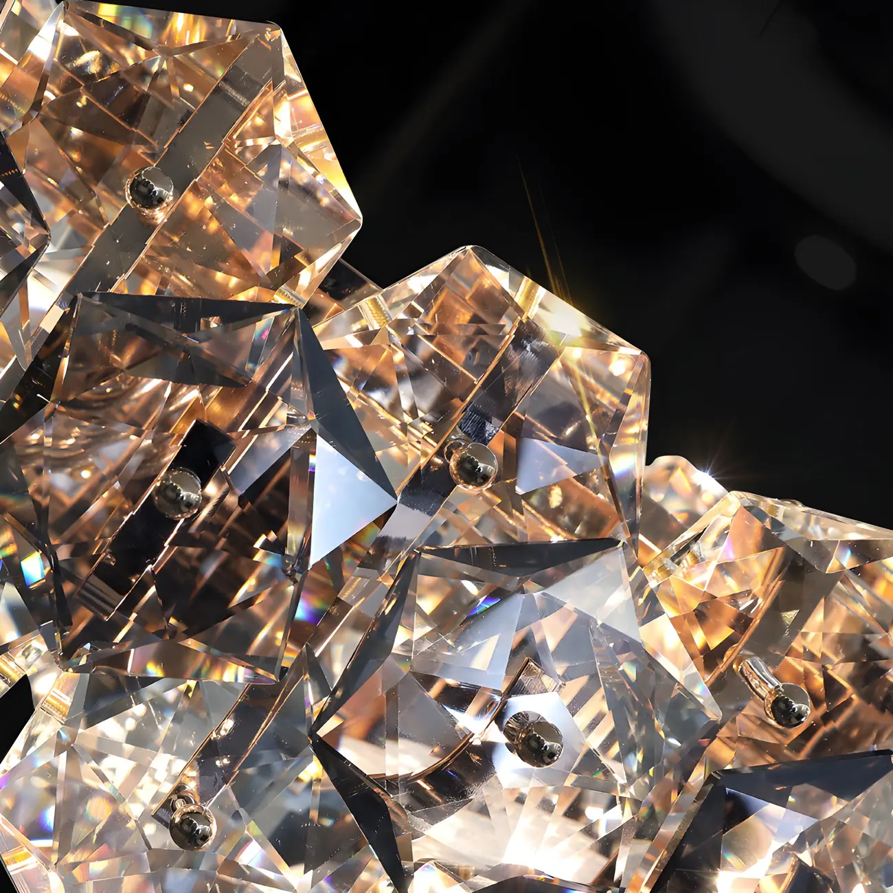 Exquisite Modern Gold Crystal Oval Island Chandelier