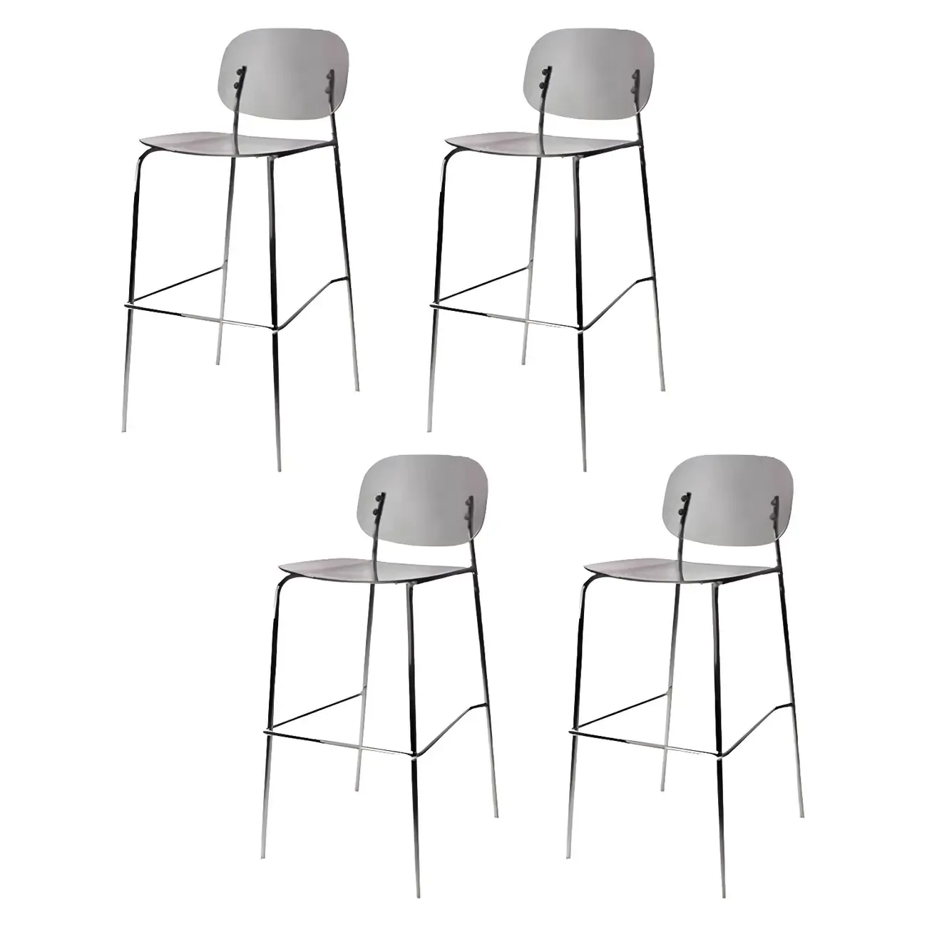 Scandinavian Square Seat Counter Height Acrylic Bar Stools