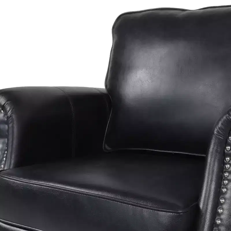 GDFStudio Dowd 36.50 Faux Leather Club Chair with Nailhead Trim