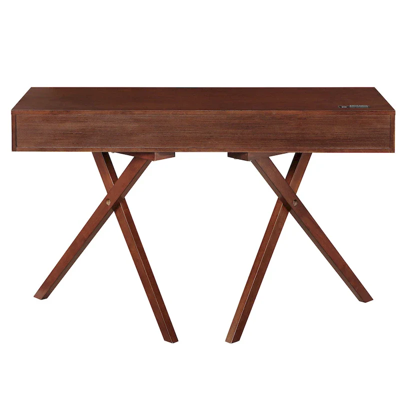 Foli Transitional 47-inch Wood 2-Drawer Desk with USBs and Power Outlets by Furniture of America