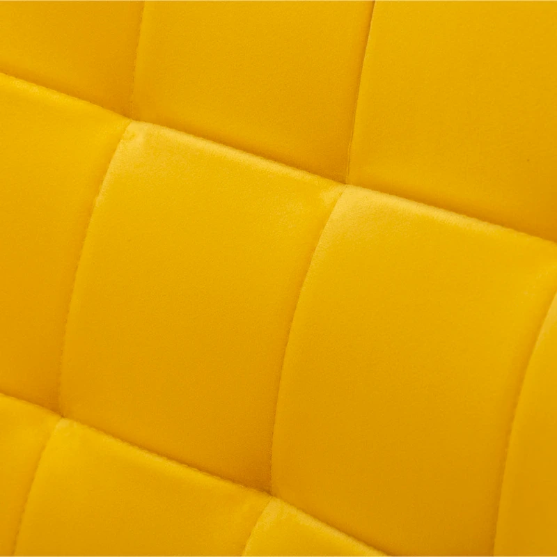 Yellow Modern 33 Polyester Button Tufted Accent Chair with Ottoman and Tapering Wood Dowel Legs