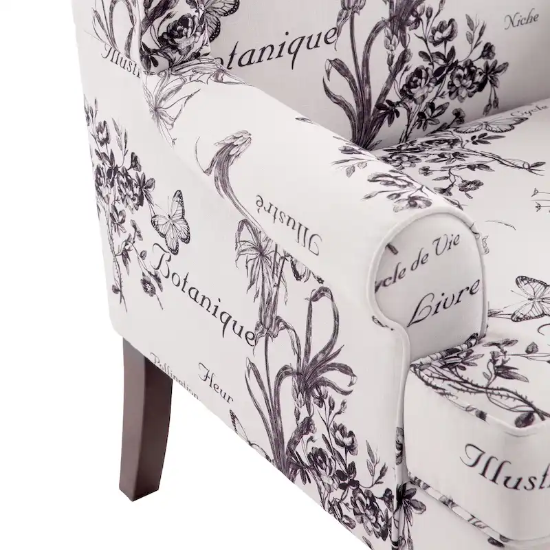 Accent Arm Chair with Turned Legs and Round Arms