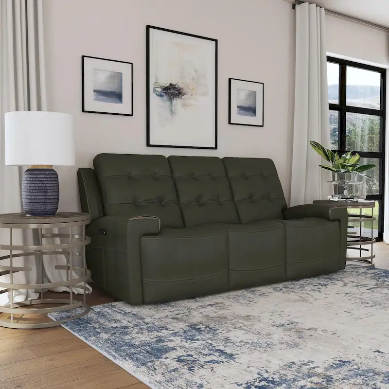 Iris Top Grain Leather Power Reclining Sofa with Power Headrests by Flexsteel