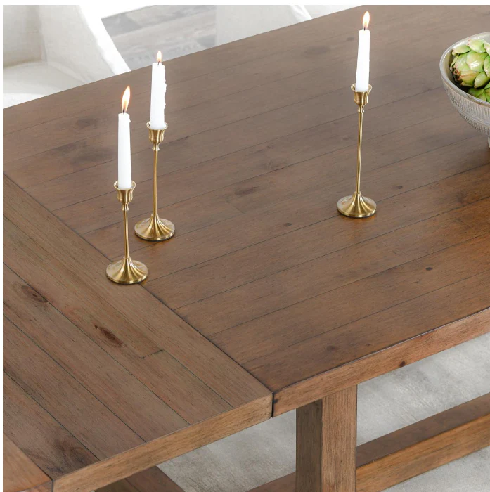 Lyra Pine Wood 80-110 Ext Dining Table Smoke Brown