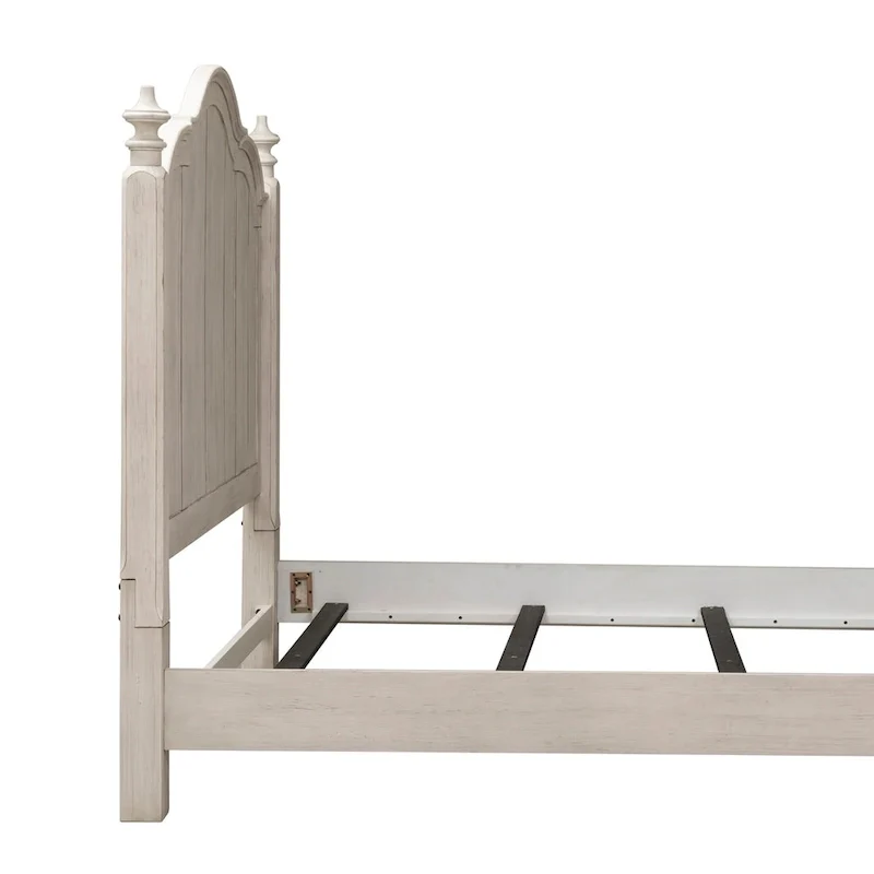 Farmhouse Reimagined Antique White with Chestnut King Poster Bed