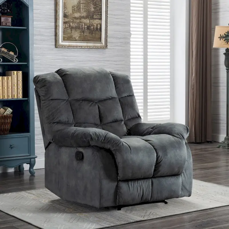 Manual Reclining Fabric Recliner and Single Sofa