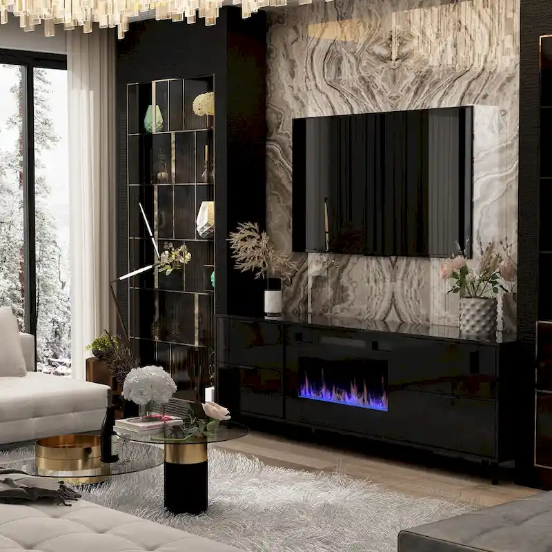 Electric Fireplace TV Stand Entertainment Center Remote Control