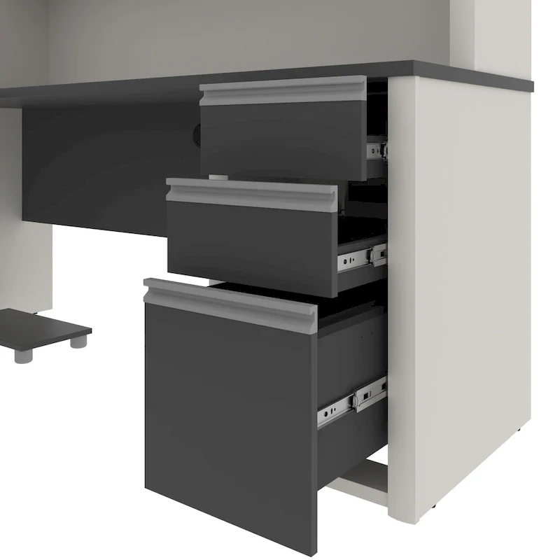 Connexion 72W L-Shaped Desk with Hutch and Pedestal