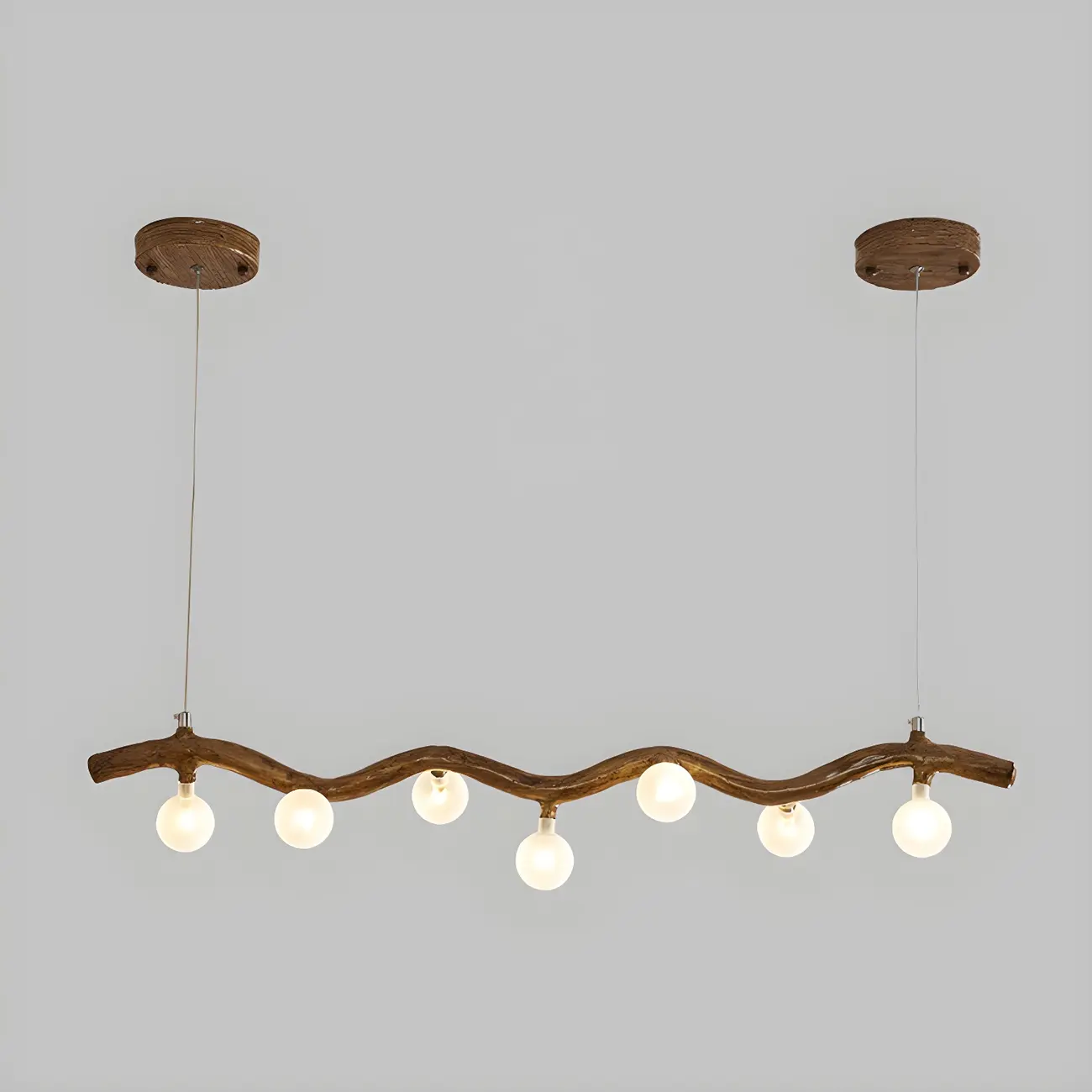 Modern Brown Glass Linear Island Pendant Light