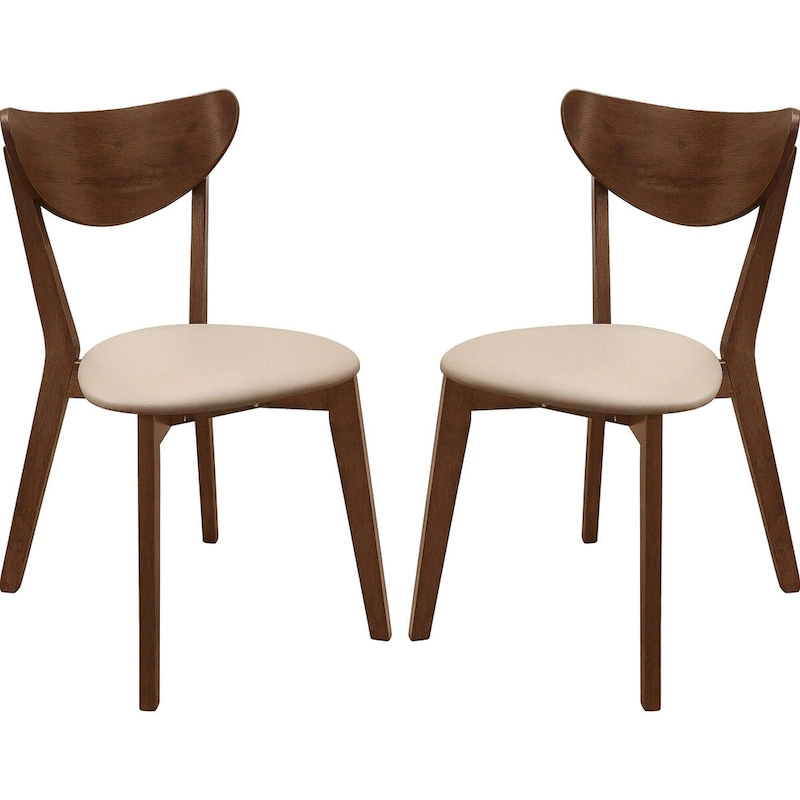 Retro Mid-century Design Chestnut Dining Chairs (Set of 2)