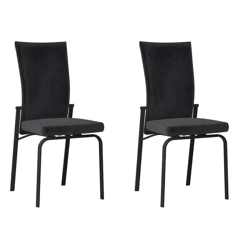 Somette Monique Black Motion-back Side Chair, Set of 2, Fully Assembled