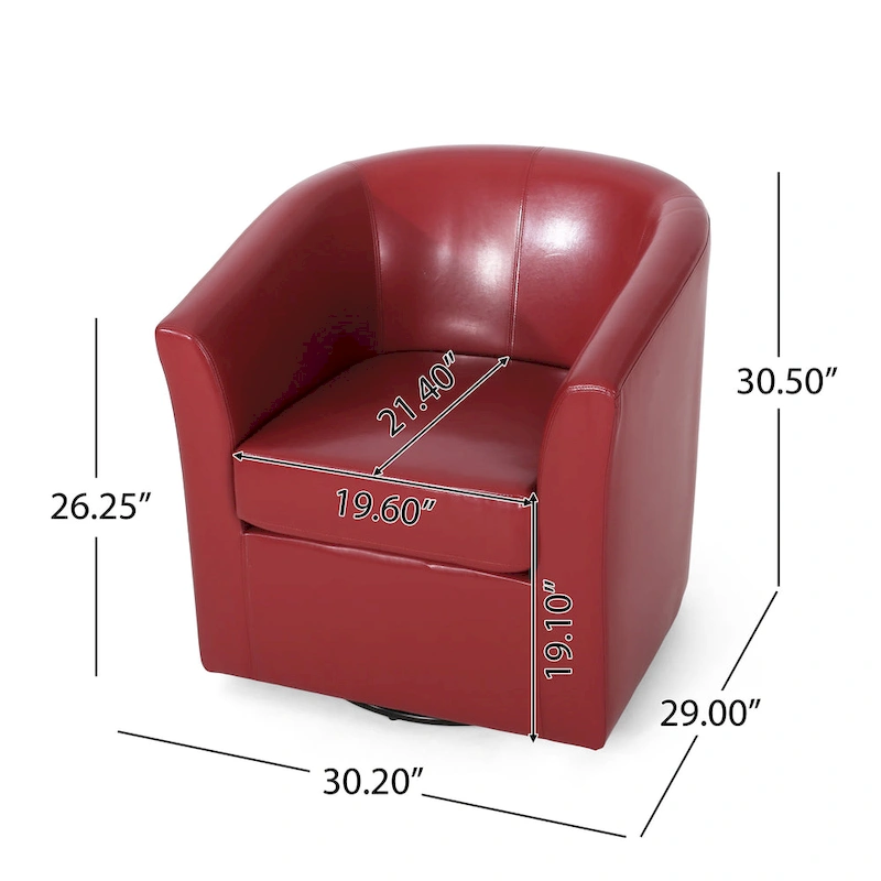 Daymian Swivel Club Chair by Christopher Knight Home - 29.00 D x 30.20 W x 30.50 H