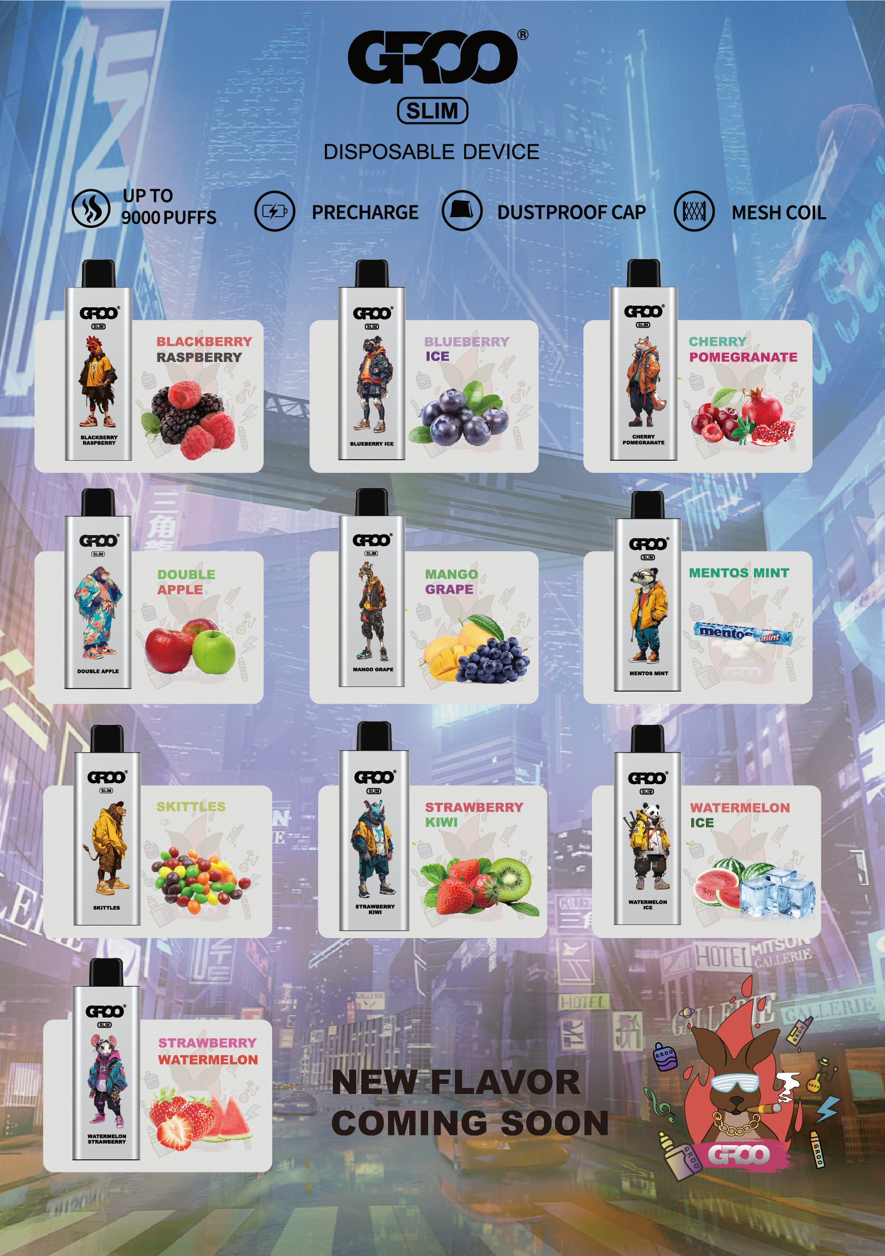 Dook （Groo）Slim 9000 Puffs newest brand 10 Flavors