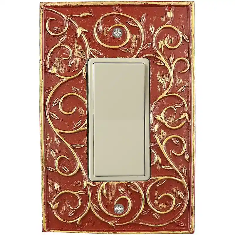 Meriville French Scroll 1 Rocker Wallplate, Single Switch Electrical Cover Plate
