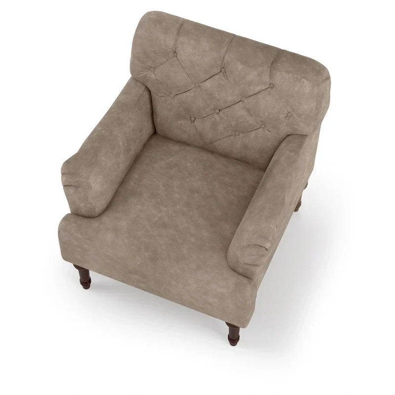 Purani Transitional Vinyl Tufted Wide Accent Chair with T-cushion by Furniture of America