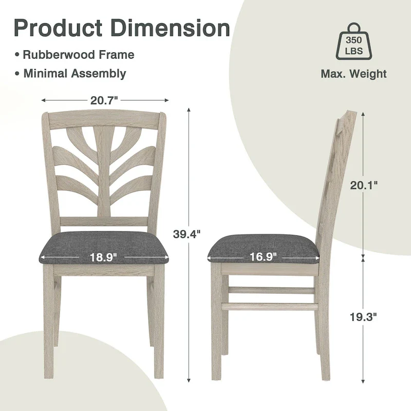 VECELO 5/7 Piece Dining Table Set Consist of an Oval Dining Room Table