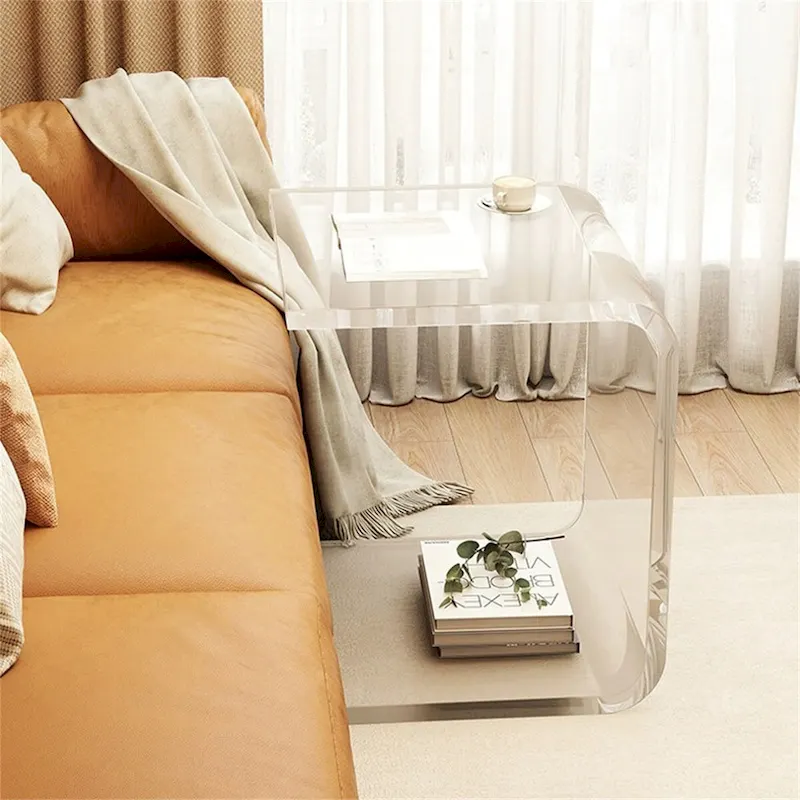 Acrylic Sofa Side C Shaped Table