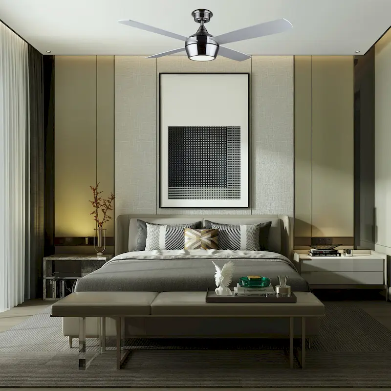 CFan 52inch, Judson BN, 4 Pylwood Blades, Dual Mount, Acrylic, 1x20W Integrated LED, 1000Lumen, Remote Control - Brushed Nickel