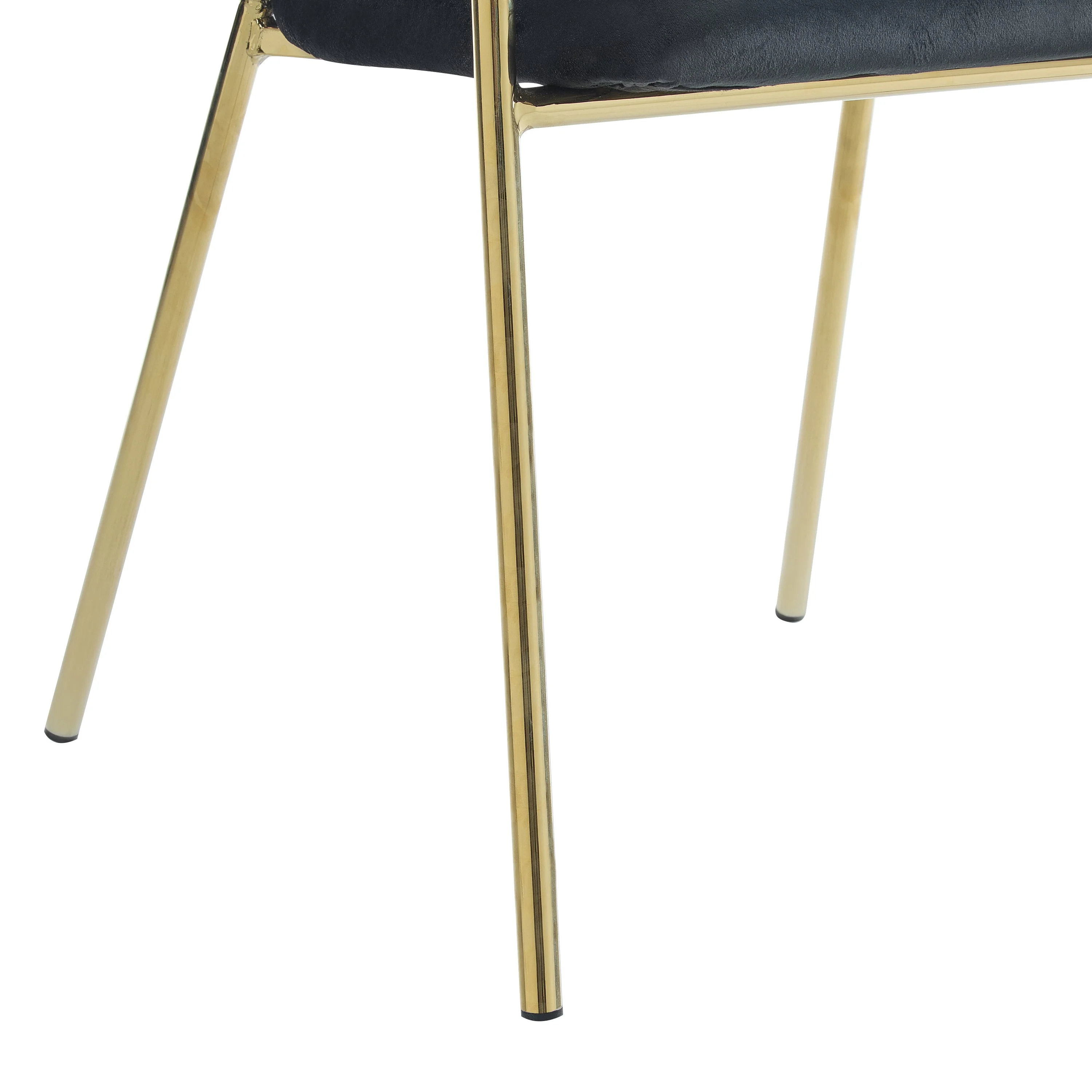 Velvet Dining Chairs with Gold Metal Frame, Set of 2