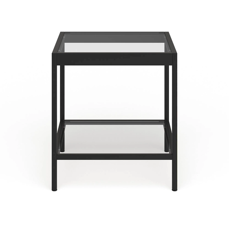 Alexis Modern Metal and Glass Square Side Table