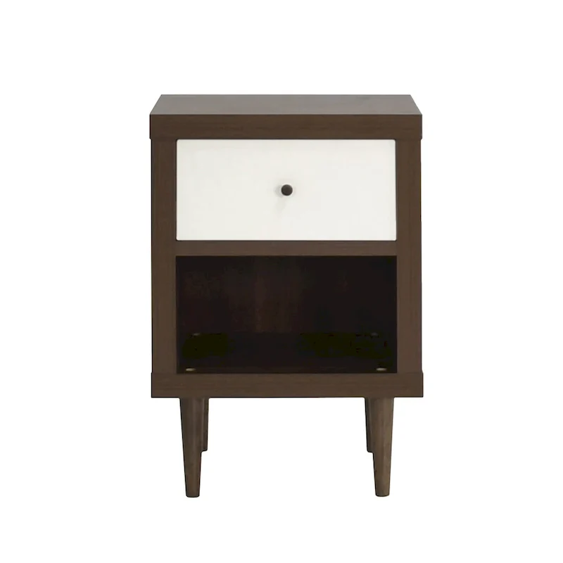 Single Drawer Nightstand with Open Shelf
